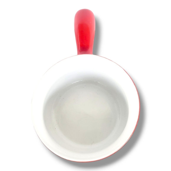 Vintage Red Stoneware Soup And Chili Bowl Handle 16 oz Uniquely Shape - Picture 5 of 9